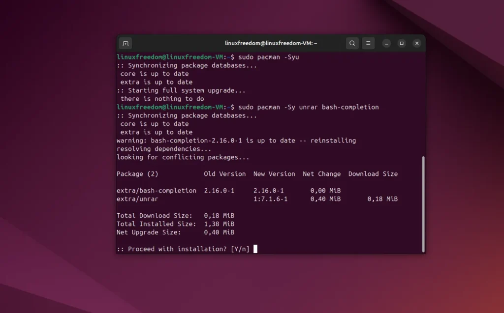 Distrobox Arch Linux in Ubuntu