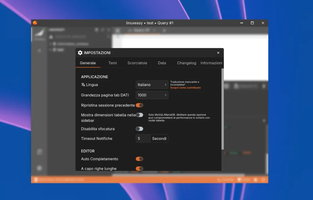AntaresSQL preferenze