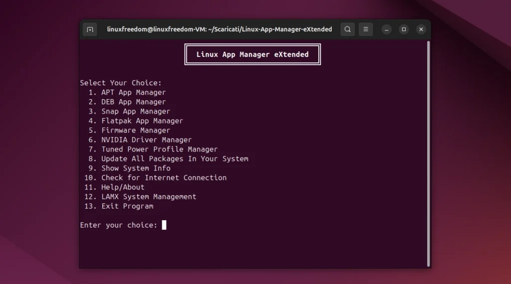 Linux App Manager eXtended