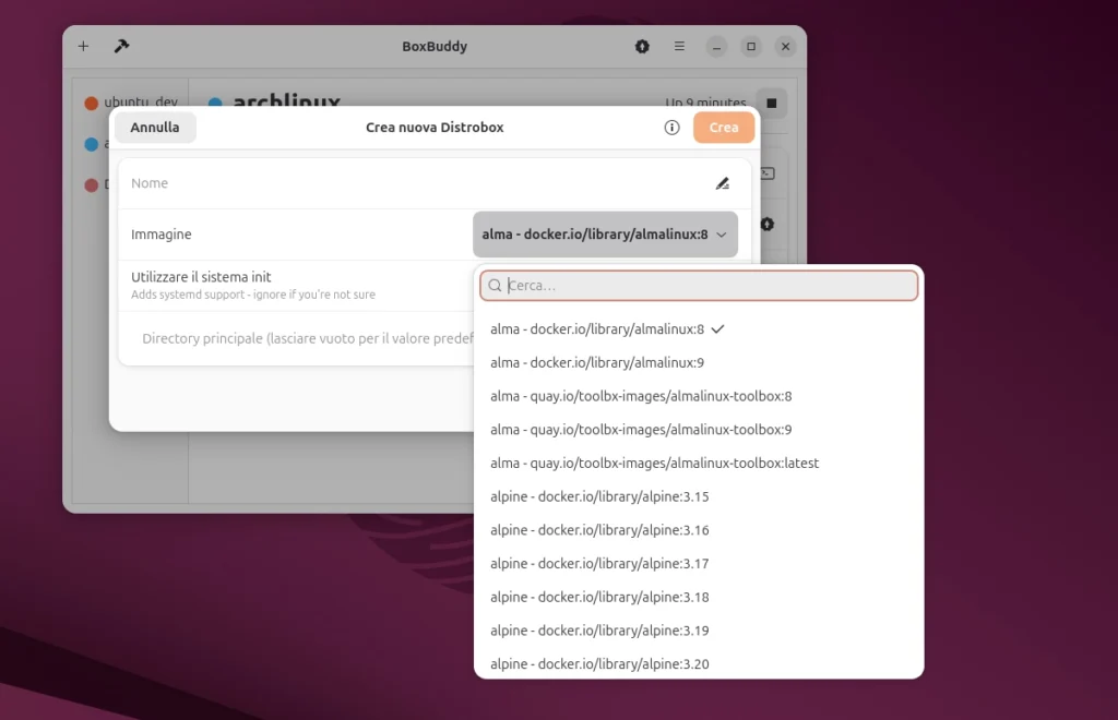 BoxBuddy crea distrobox