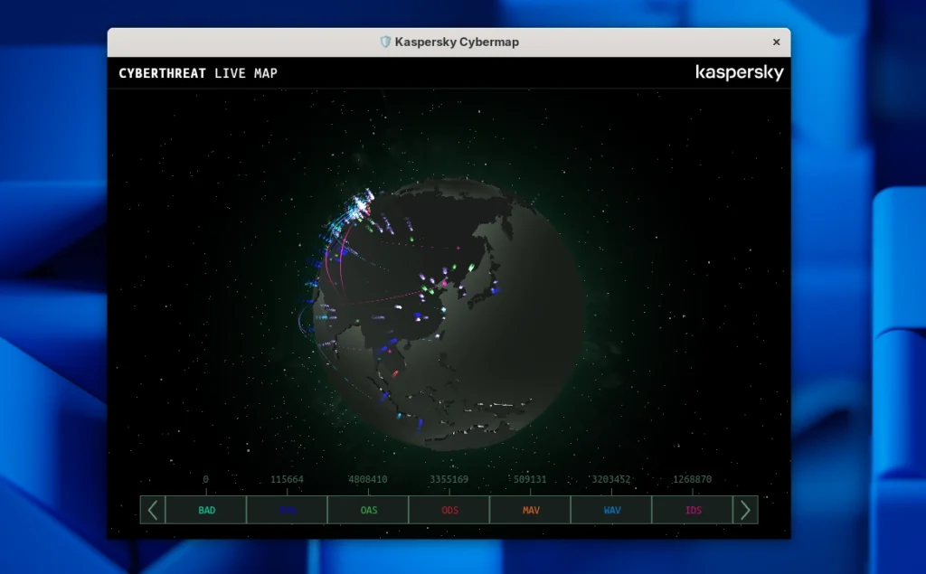 Kaspersky Cybermap su Linux
