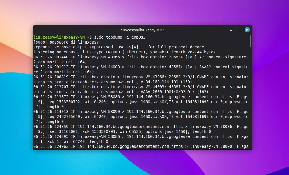 tcpdump linux