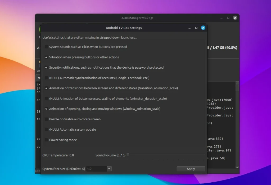 ADBManager preferenze